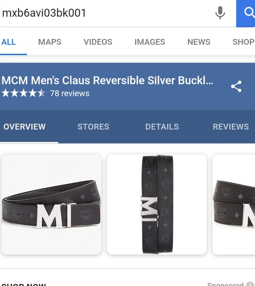 MCM Claus Reversible Belt - Silver Buckle, Black, Visetos  Mcm belt